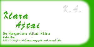 klara ajtai business card