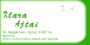 klara ajtai business card